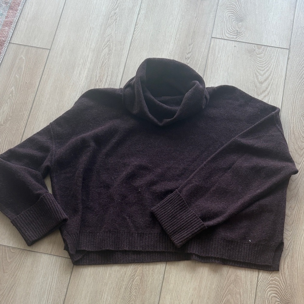 Free People Dark Brown/plum cashmere sweater